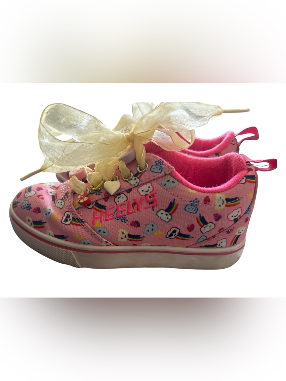 Heelys Girls' Pink Light-Up Skate Shoes with Ribbon Laces